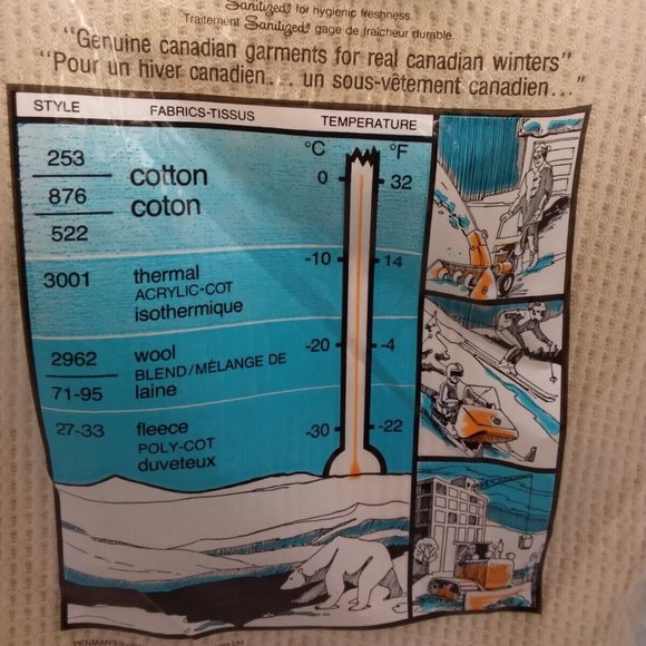 Penmans Mens Thermal Underwear Undershirt T- Shirt Size XL Vintage - Picture 5 of 9